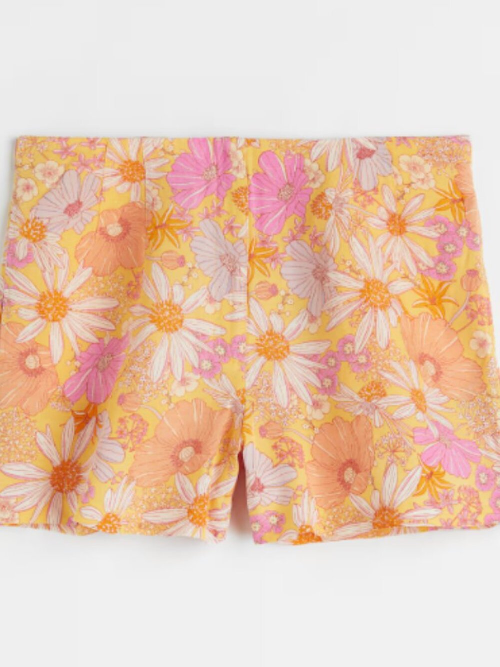 H&M Yellow & Pink Floral Linen Blend Shorts - Size 6